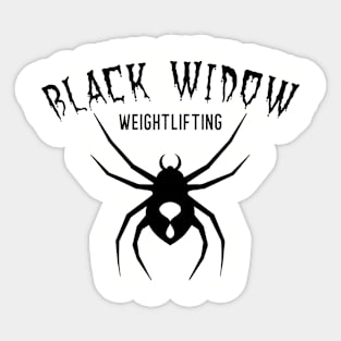 black widow weightlifting Sticker